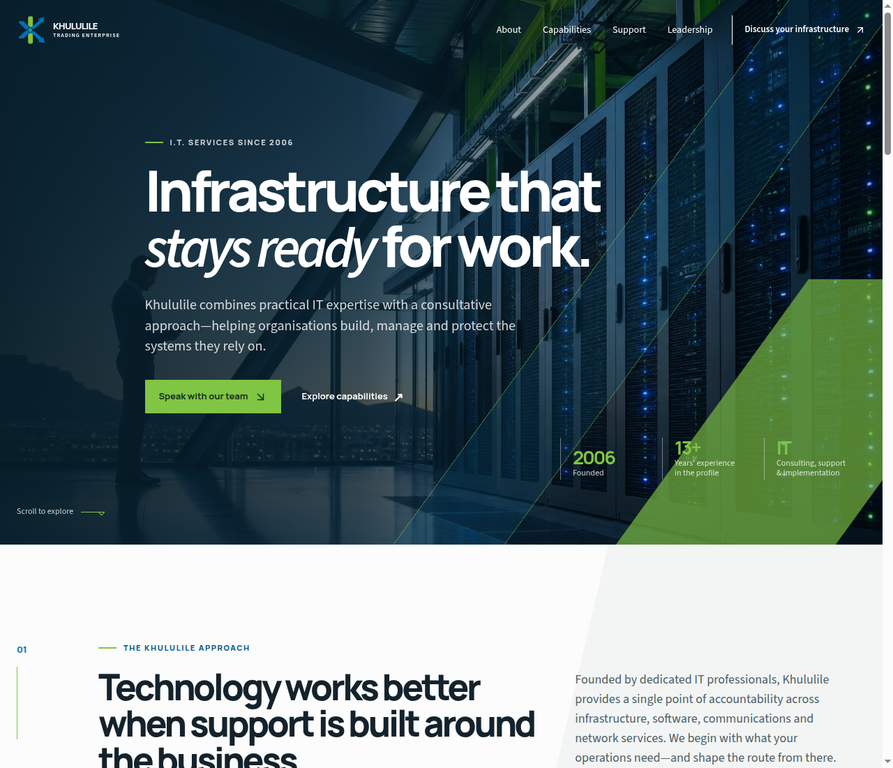 Khululile Trading Enterprise live website homepage