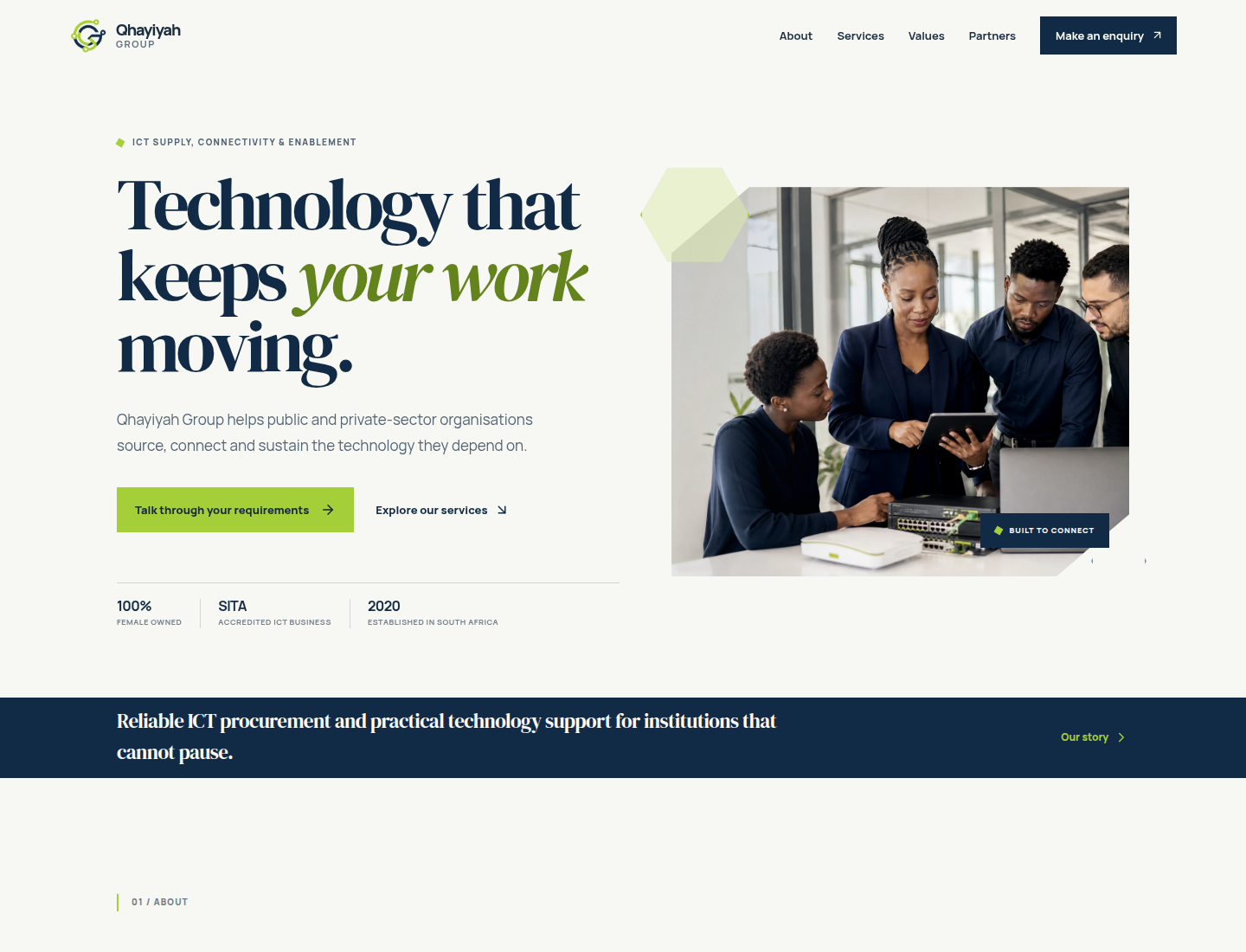 Qhayiyah Group live website homepage